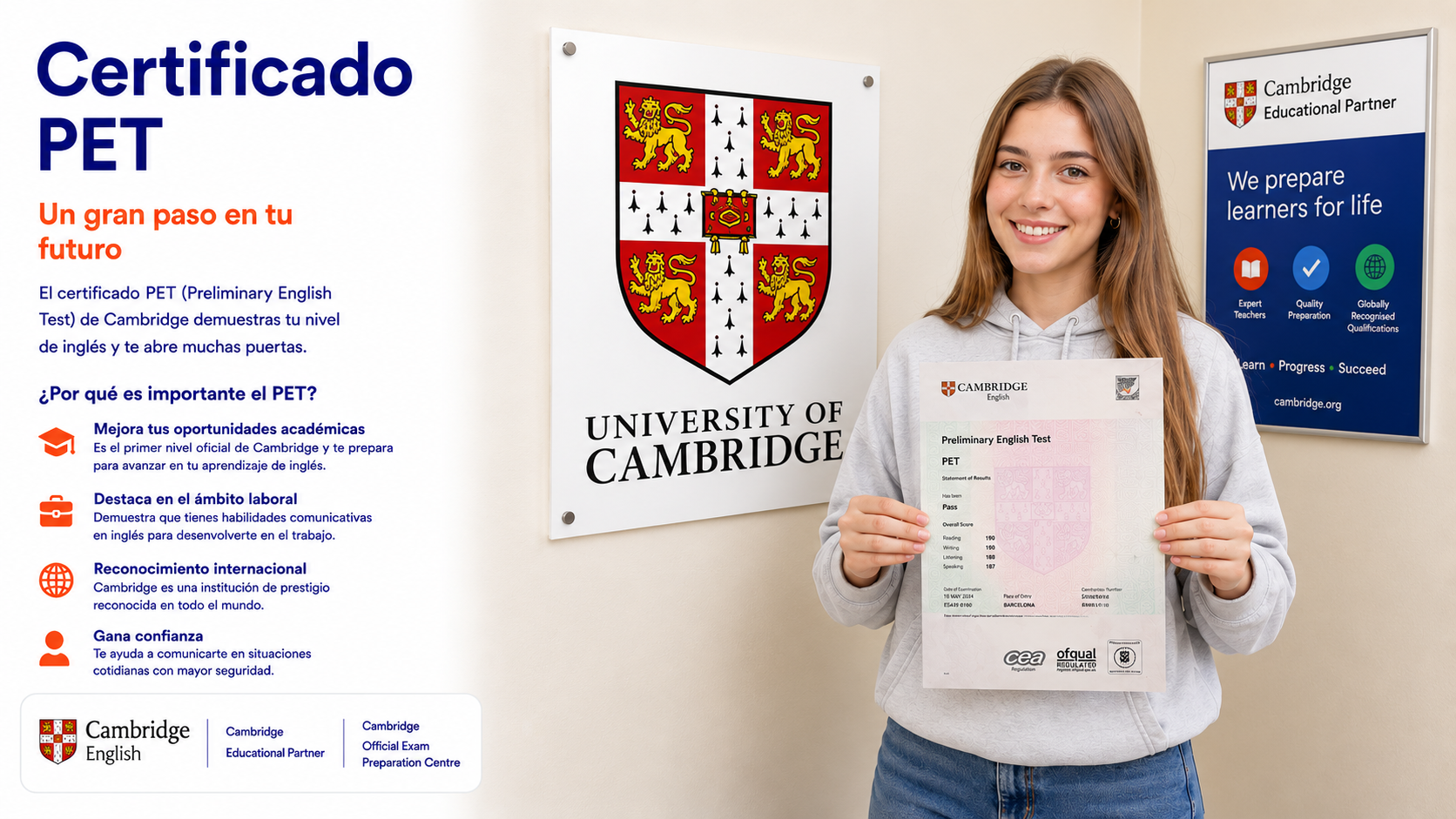 Certificado PET, B1 Preliminary. Un gran paso en tu futuro académico y profesional.