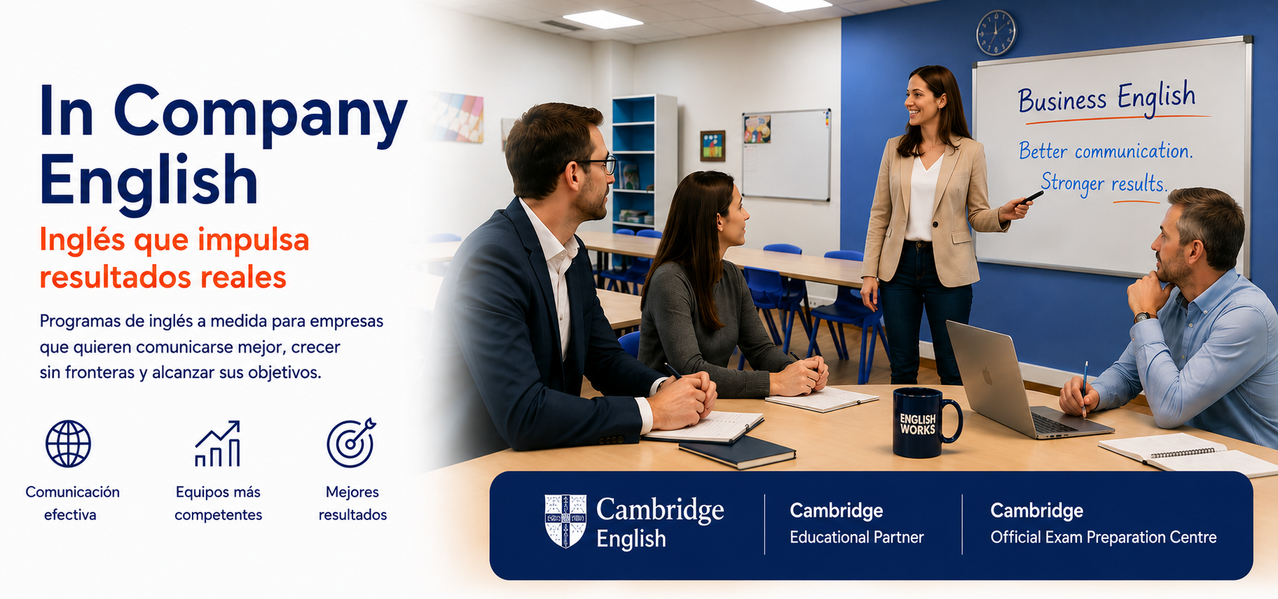 In Company English. Inglés que impulsa resultados reales para empresas.