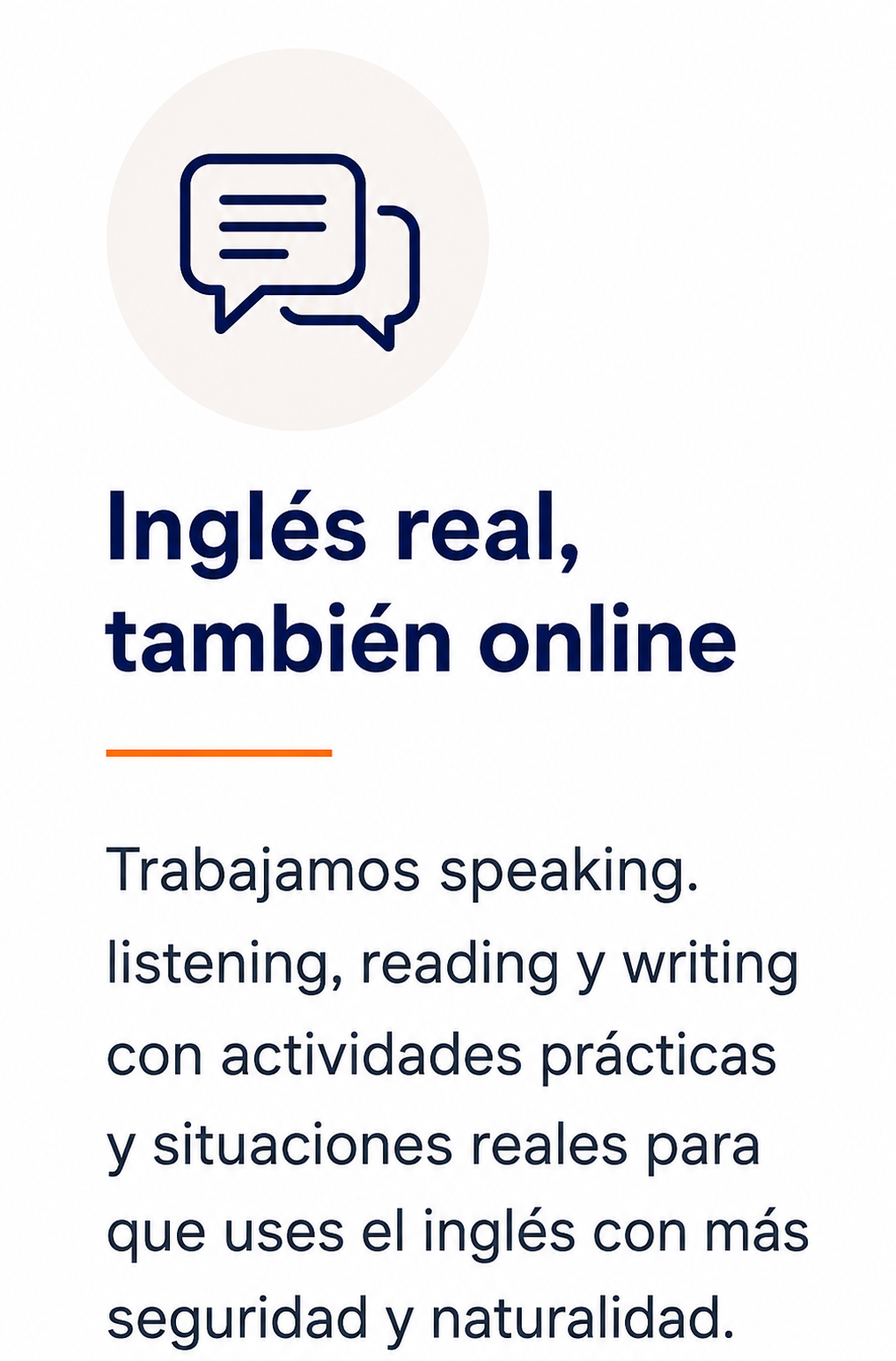 Inglés real también online con actividades prácticas
